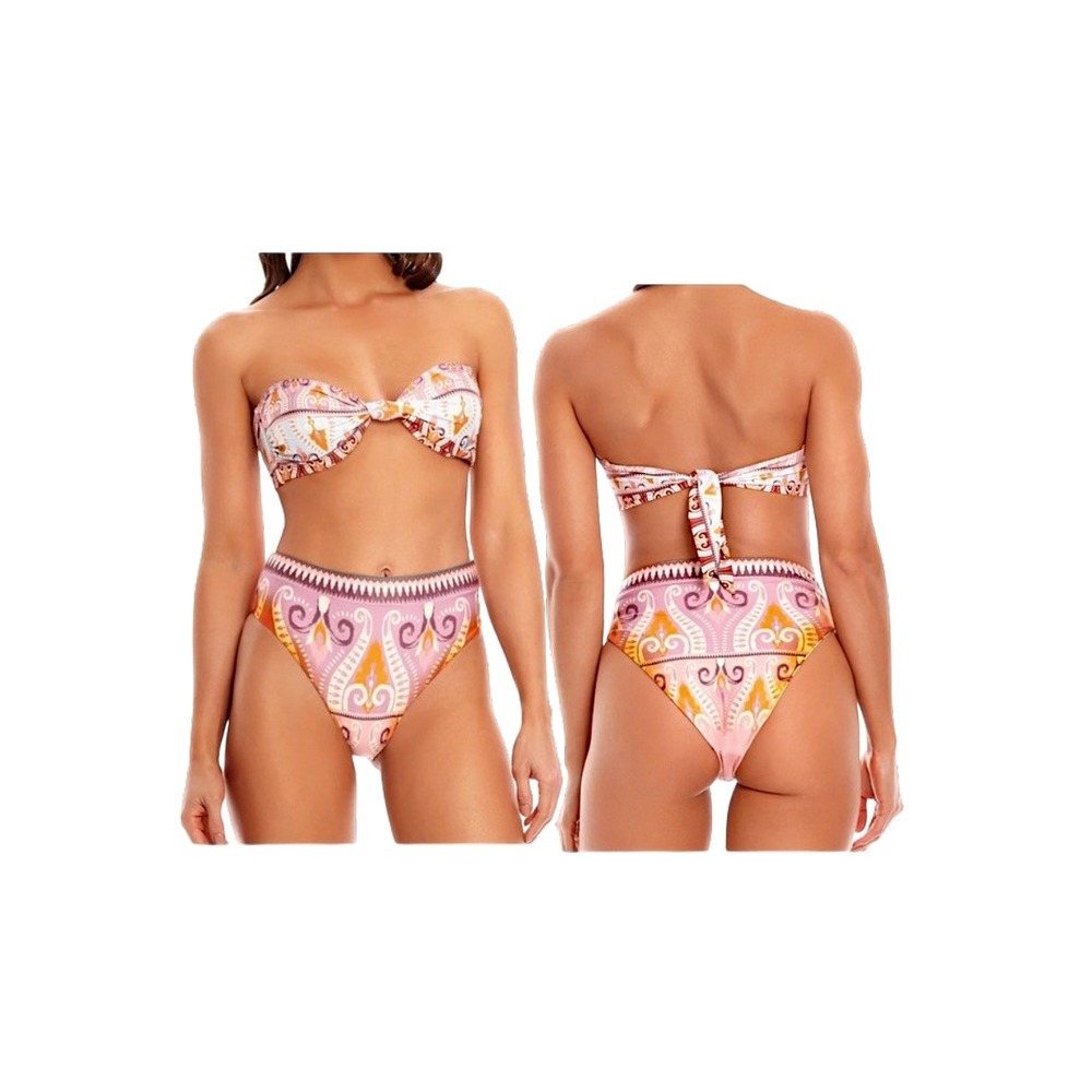 Agua Bendita Penelope Leva Bikini Swim Bottom XL Beige Reversible Latin Coverage
